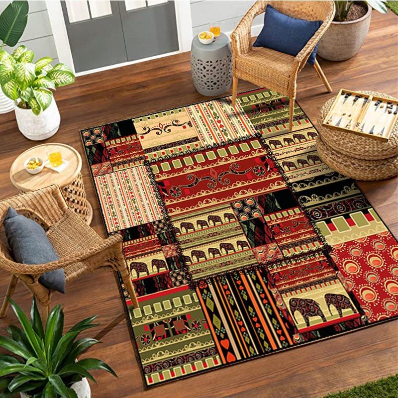 Vintage American Country Carpet for Home Bedroom Floor Decor Large Size Mat Non-slip Coffee Table Area Soft Rug Bathroom Doormat