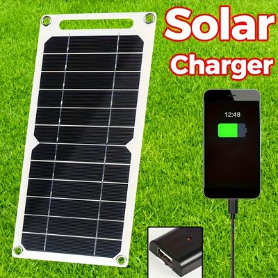1 buc Panou Solar, 6W Încărcător Solar Portabil. Încărcător Panou Solar Camping Telefon Mini Ventilator Lampă LED Cu Încărcare USB