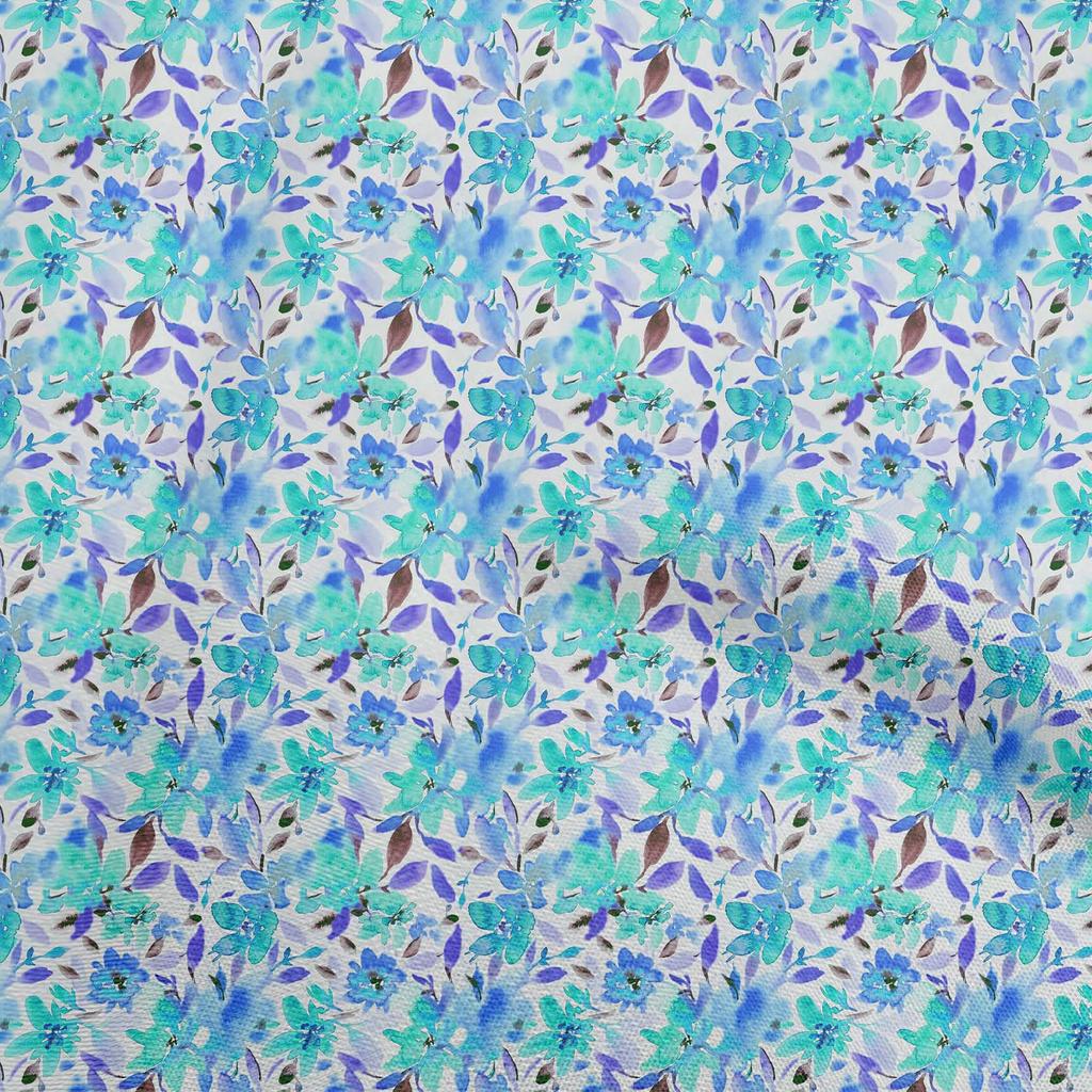 oneOone Cotton Flex Gray Fabric Abstract Watercolor Floral Fabric For Sewing Printed Craft Fabric By The Yard 40 Inch