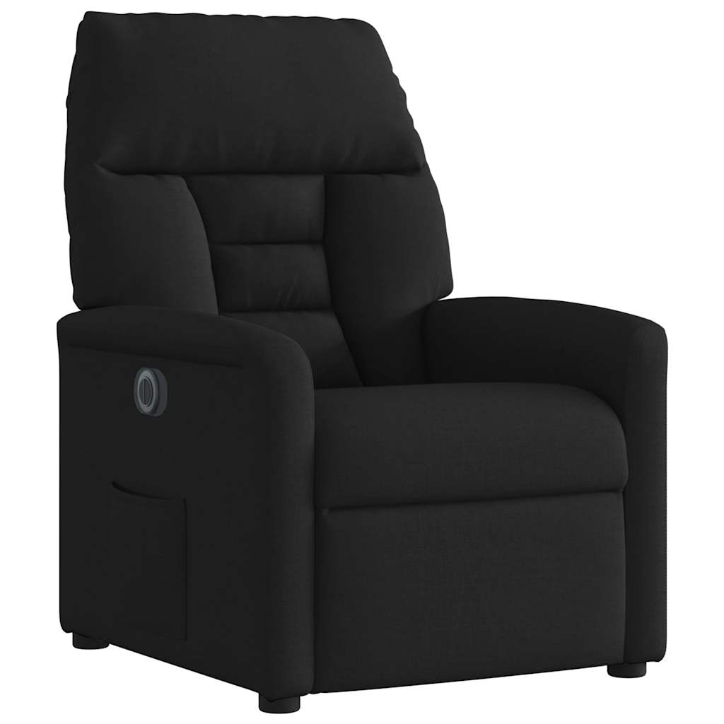 Vidaxl Electric Recliner Armchair, Black, Fabric Upholstered