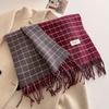 Autumn and winter new versatile couple plaid scarf women's imitation cashmere thickened warm scarf shawl