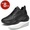 Herren Unsichtbare Höhenerhöhende Sneaker Rindsleder Dicke Sohle Bequem 8CM Absatzschuhe Lift Sport Mann Papa Schuhe