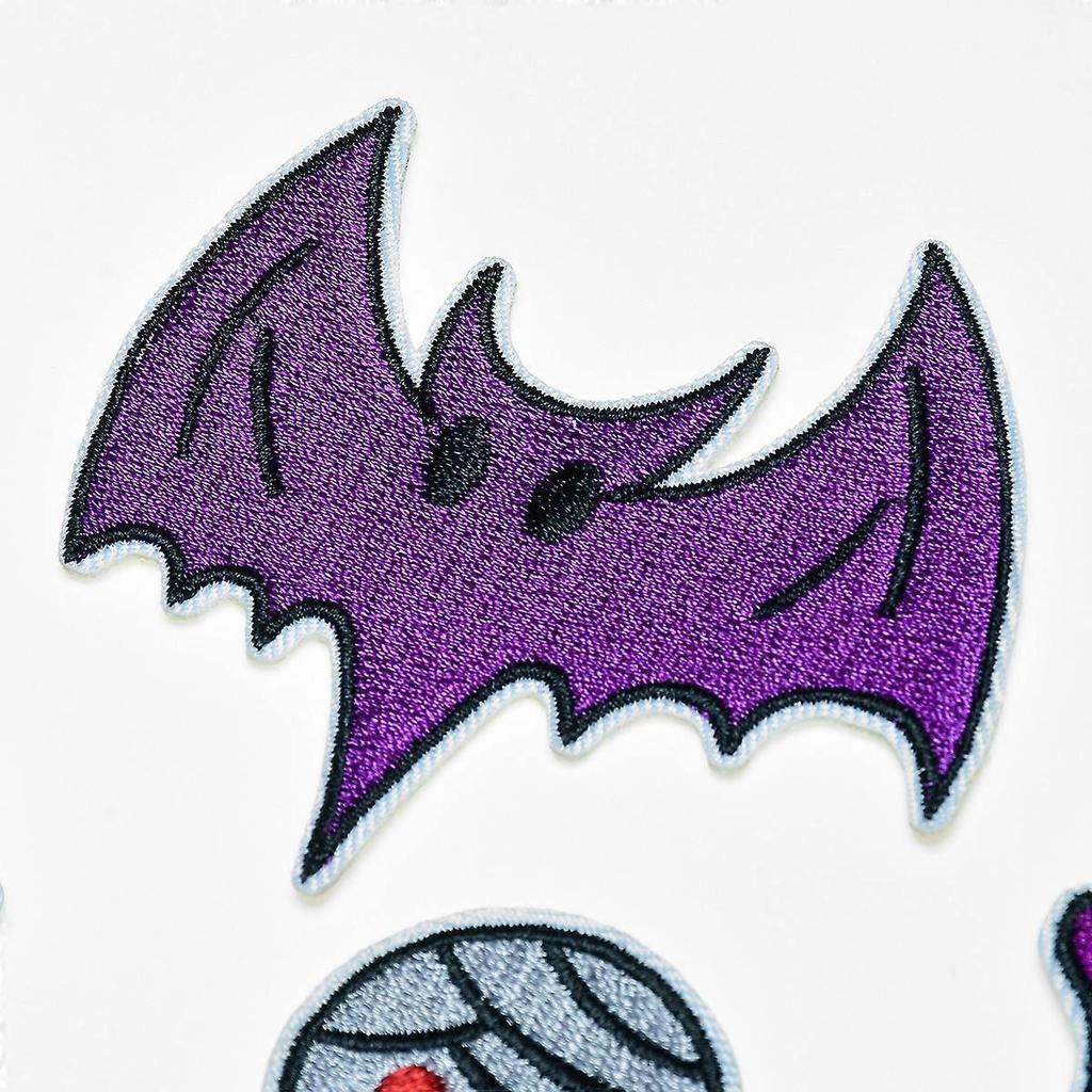 32 Pack Halloween Themed Iron On Embroidered Patches - Assorted Halloween Themed Craft Accessories for Cosplay and Clothing Decoration