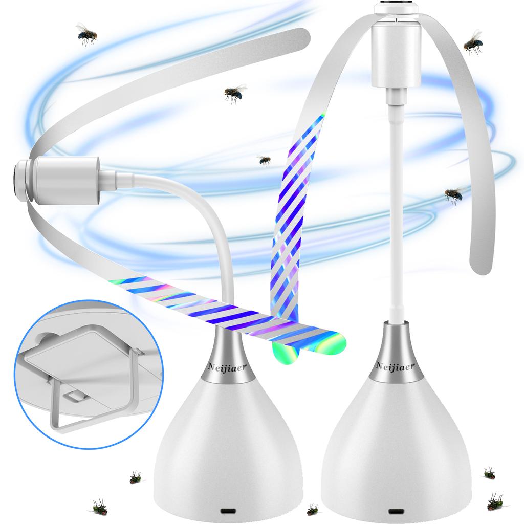 Fly Fans for Tables, Fly Repellent Fan with Soft Blades, USB or Batteries Powered, Soundless and Portable, for Picnic BBQ Party