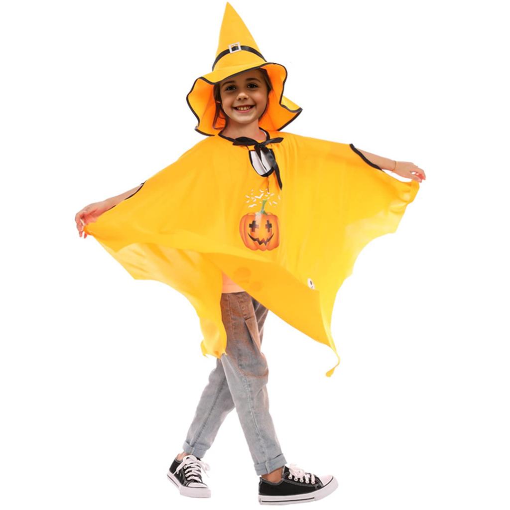 Angenster Halloween Ghost Cosplay Kids Pumpkin Costume, 4-Piece Set for Boys and Girls, Cute Pumpkin Costume for Kids, Events, Parties, Recitals,