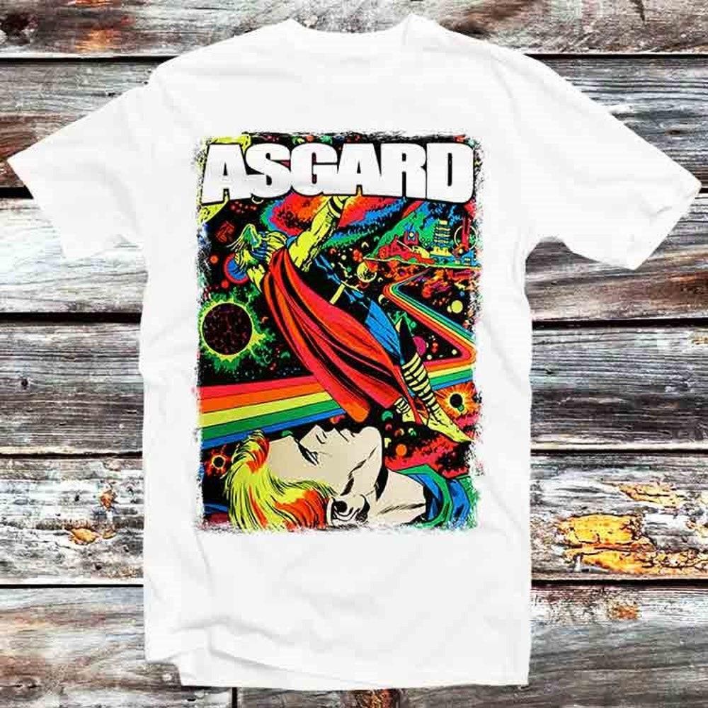 

230GSM 100% Cotton T-Shirt Welcome to Asgard Rainbow Bridge Home of the Gods Odin Poster Thor Loki T Shirt Vintage Retro GiftUnisex Anime Top Tee B925 XS белый