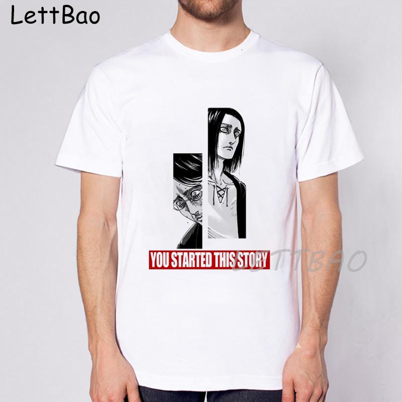 Fashion Japanese Anime Attack On Titan T Shirt Men Funny Cartoon Cool T Shirt Summer Casual
