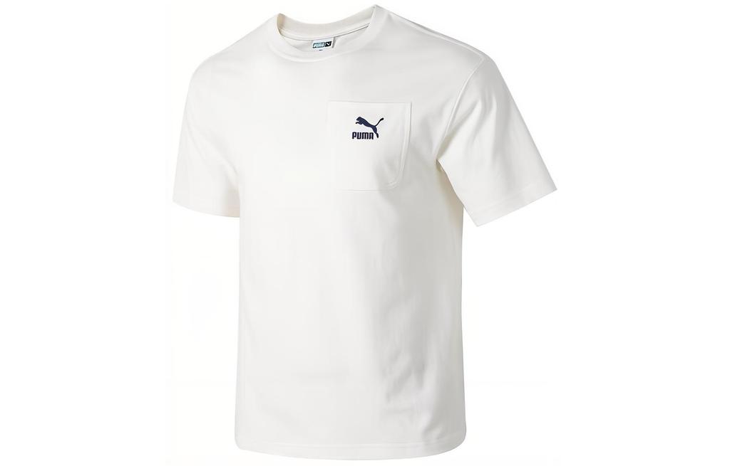 PUMA SS24 Drop Shoulder Sleeve T Shirt Men's White 626858-65