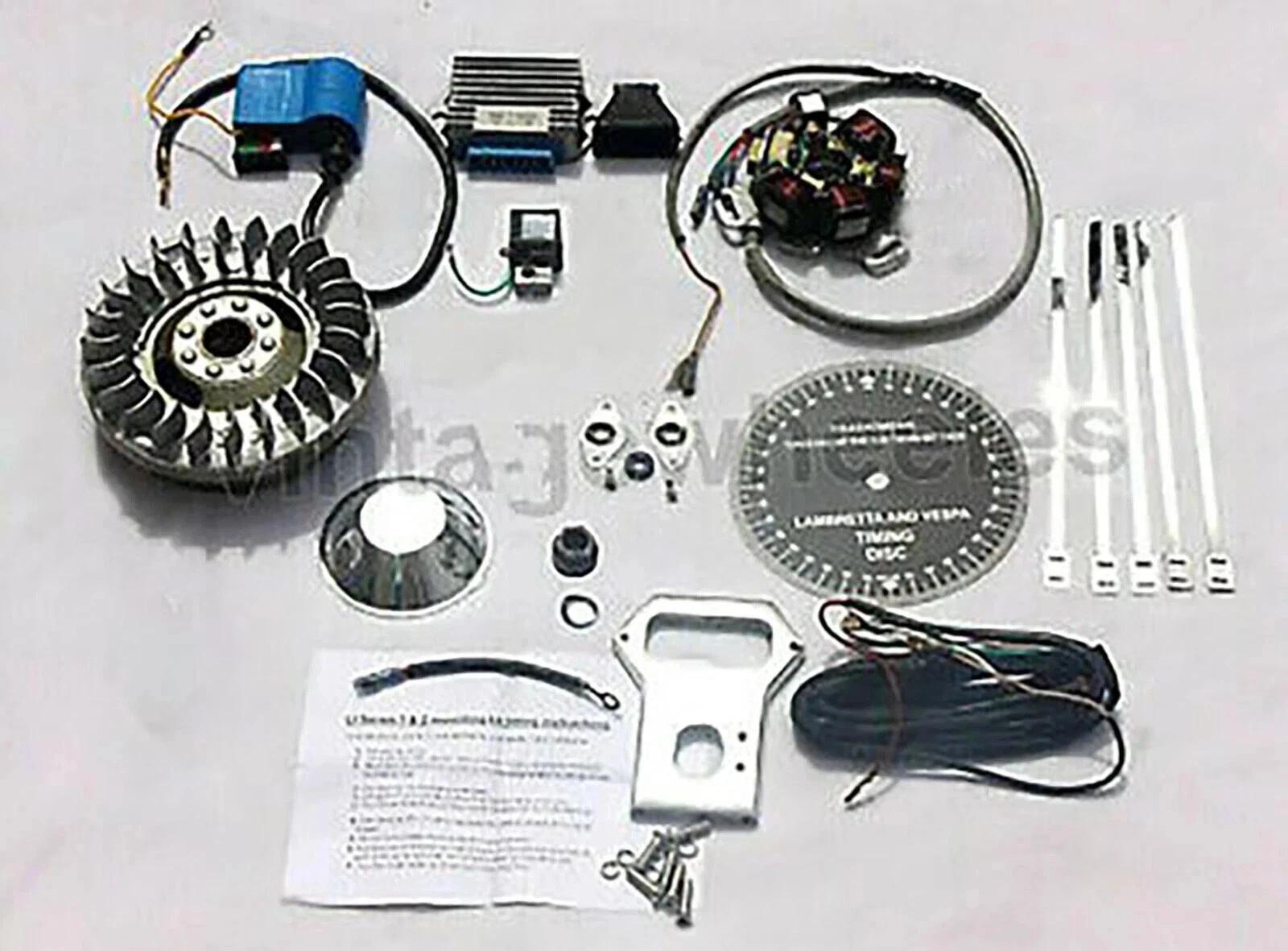 

Lambretta LI SX TV Std Weight 12v Electronic Ignition Kit Cdi Sil Stator - Extra