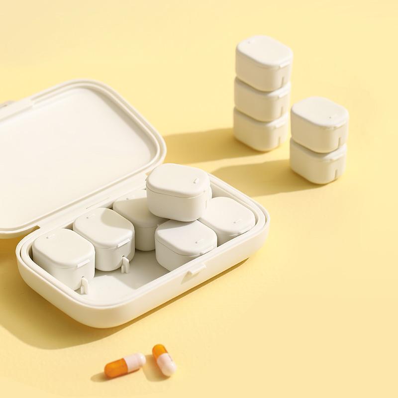 8-Grid Pill Box, Portable Mini Pill Storage Box For Separate Loading, Large-Capacity Pill Box 7 Days Mini Medicine Chest
