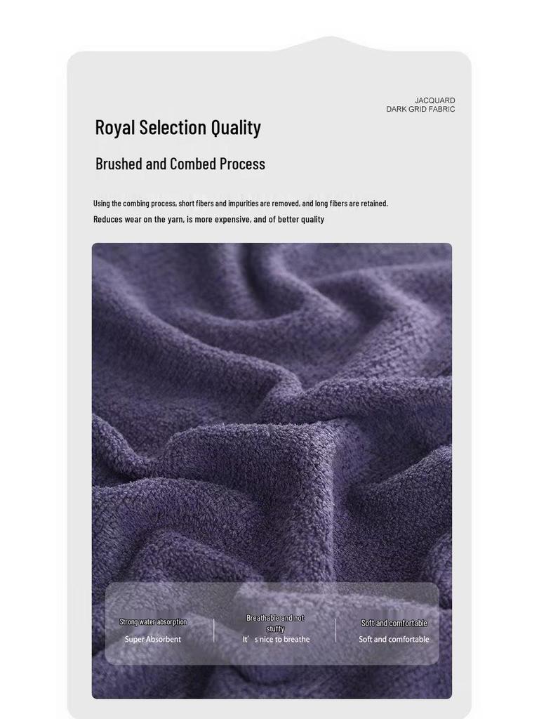 Unisex Plaid Absorbent Bath Towel Robe - Short Sleeve Couplet for Men and Women