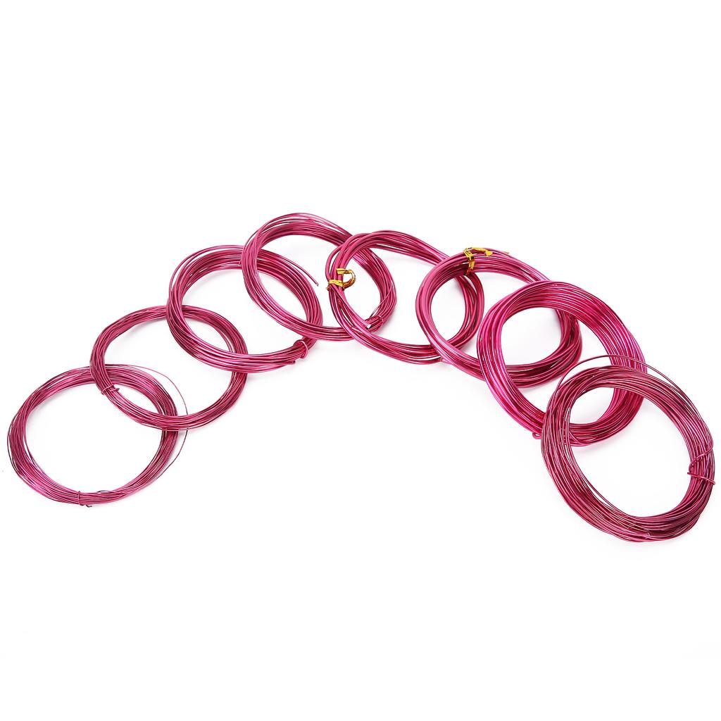 8 Rolls 0.6‑3mm Aluminum Jewelry Wire DIY Jewelry Craft Making Wire Supplies Dark Purple