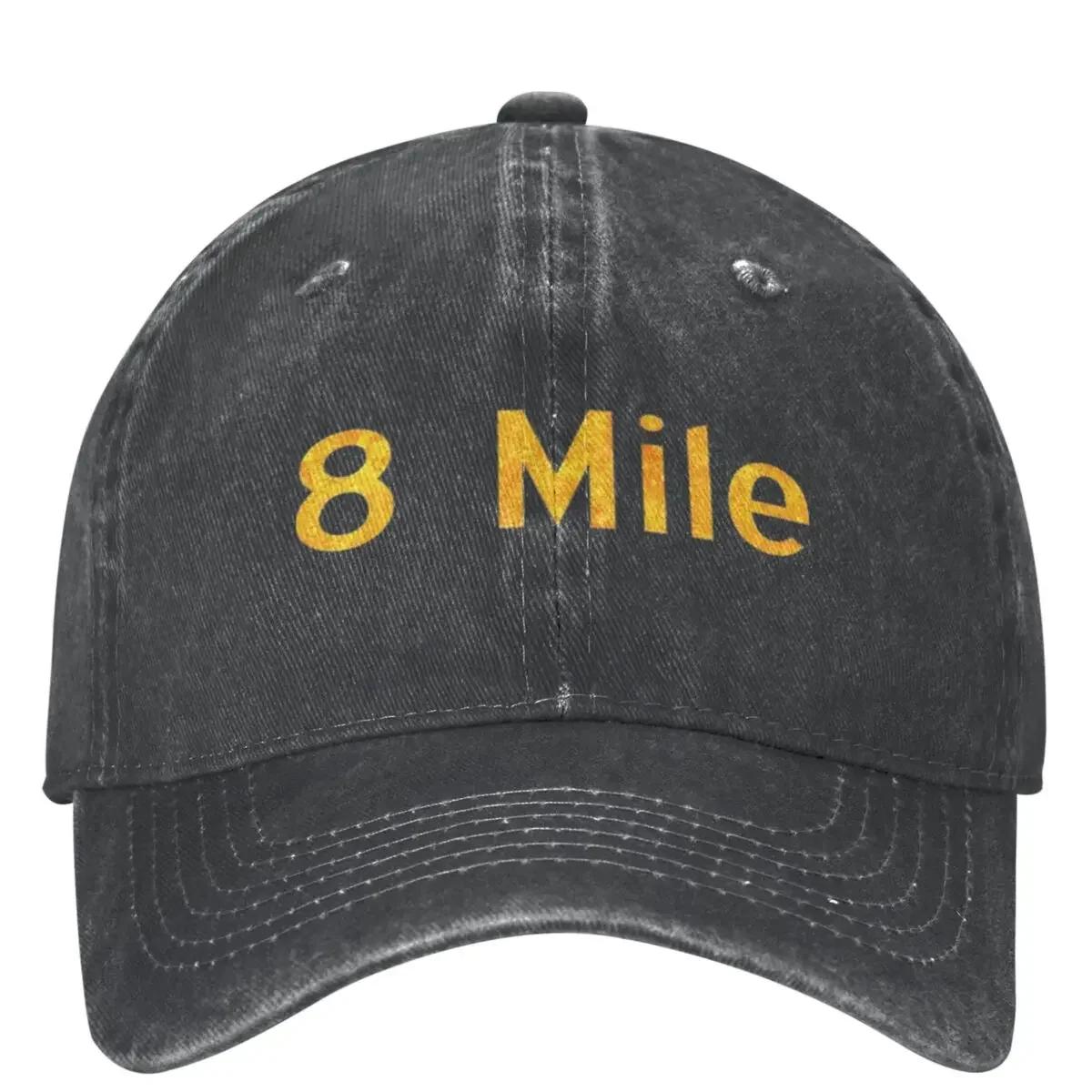 Unisex 8Mile 8 Mile Eminem Old Eminem Stuff Baseball Caps Vintage Distressed Denim Washed Sun Cap Adjustable One Size