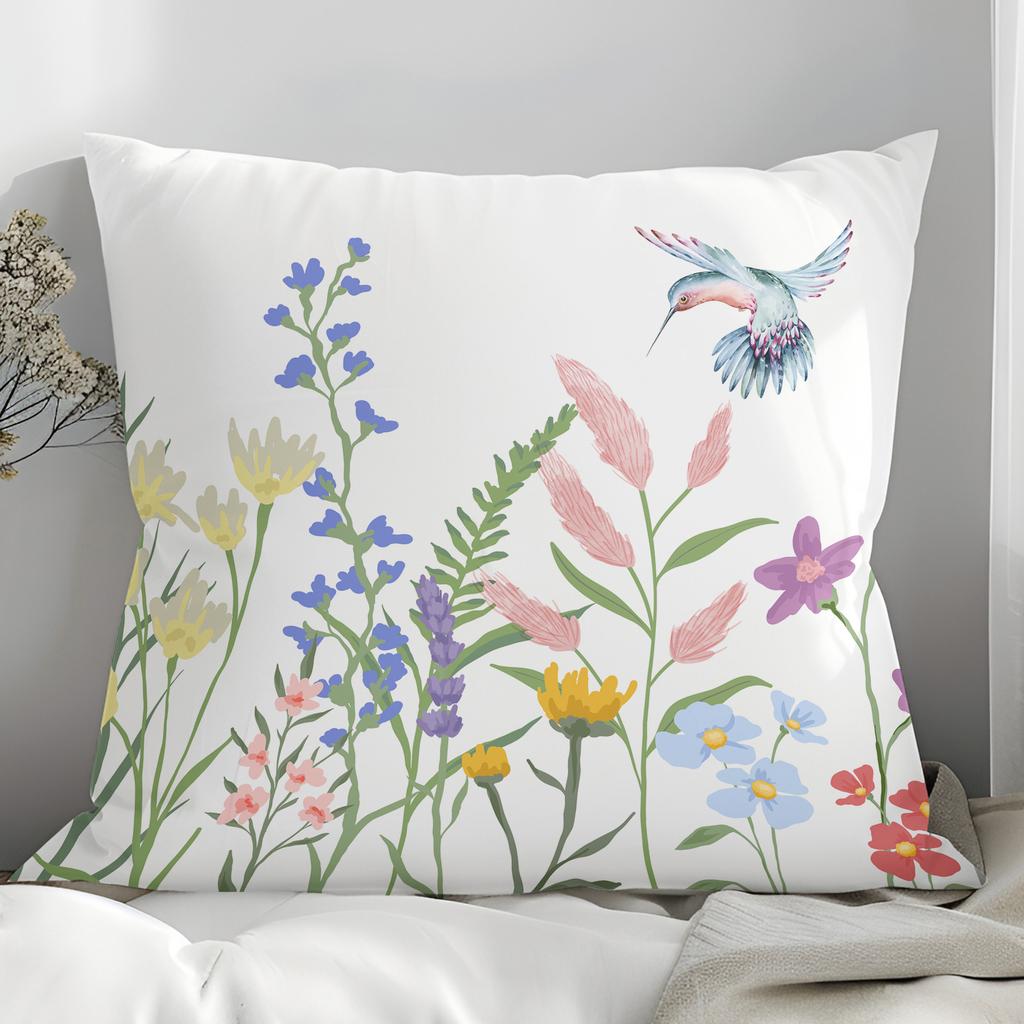 Spring And Summer Floral Print Pillow Cover Home Sofa Cushion Pillow Cover Premium Durable Quality Useful Practical