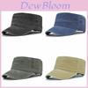 Cappello a visiera piatta da uomo Nero lavato Cappello militare primaverile Cappello estivo casual per il sole Taglia regolabile