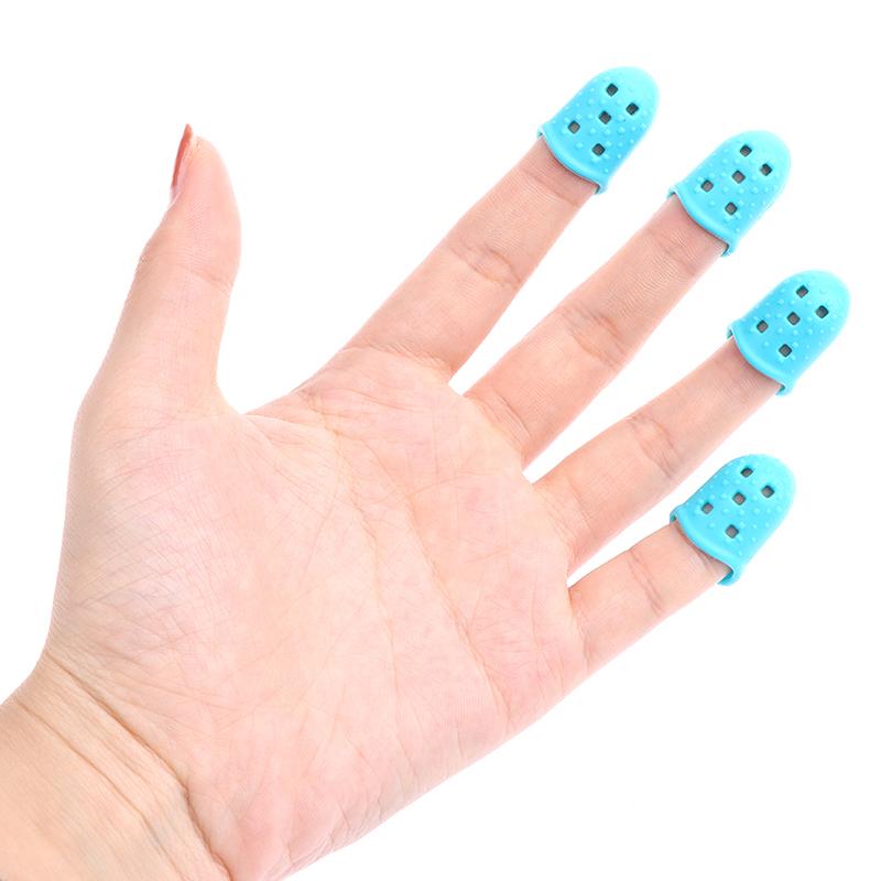 4 Pcs Silicone Non-Slip Finger Guards Guitar Fingertip Protector Finger Stall