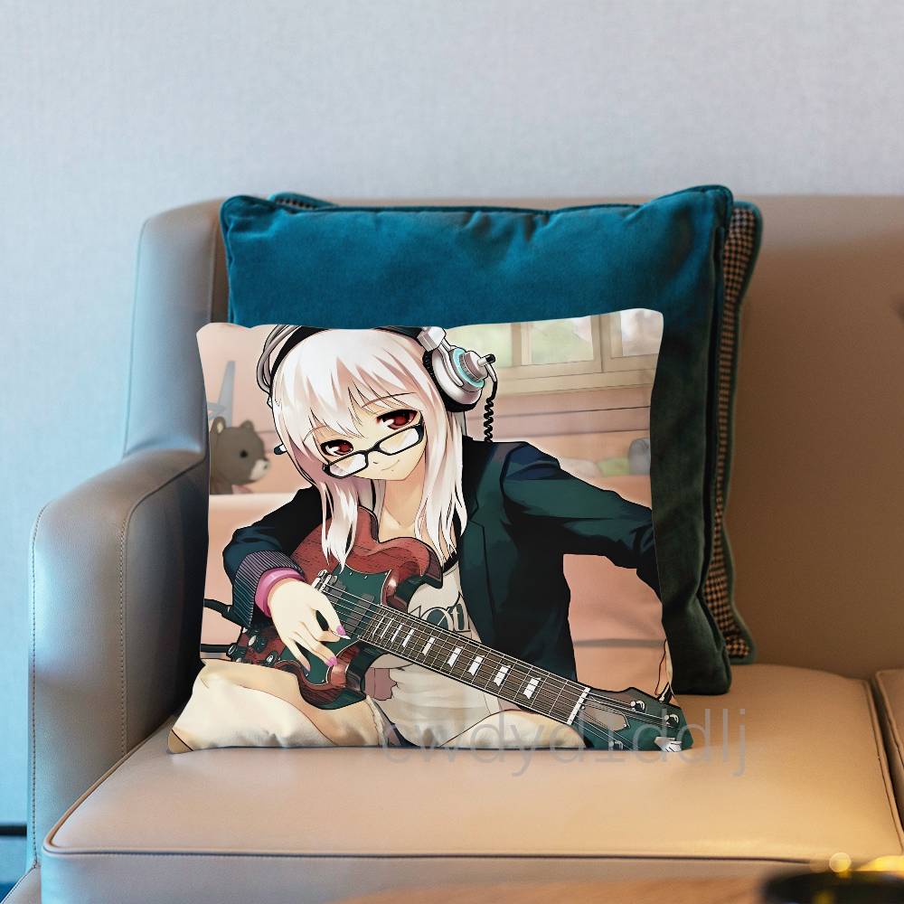 SSuper Sonico Anime Kissenbezug Kurzer Plüsch Sofa Dekorative Geschenk Home Doppelseitiger Druck Kissen