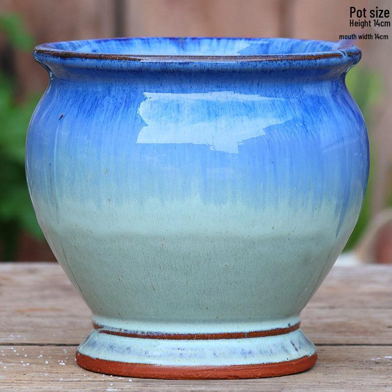 Large Handmade Coarse Ceramic Pot for Succulents and Greenery