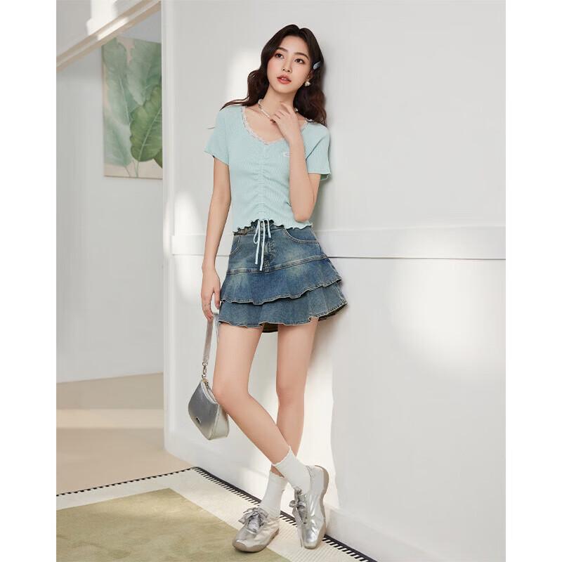 IEF French Style Women's Short Knitted Top