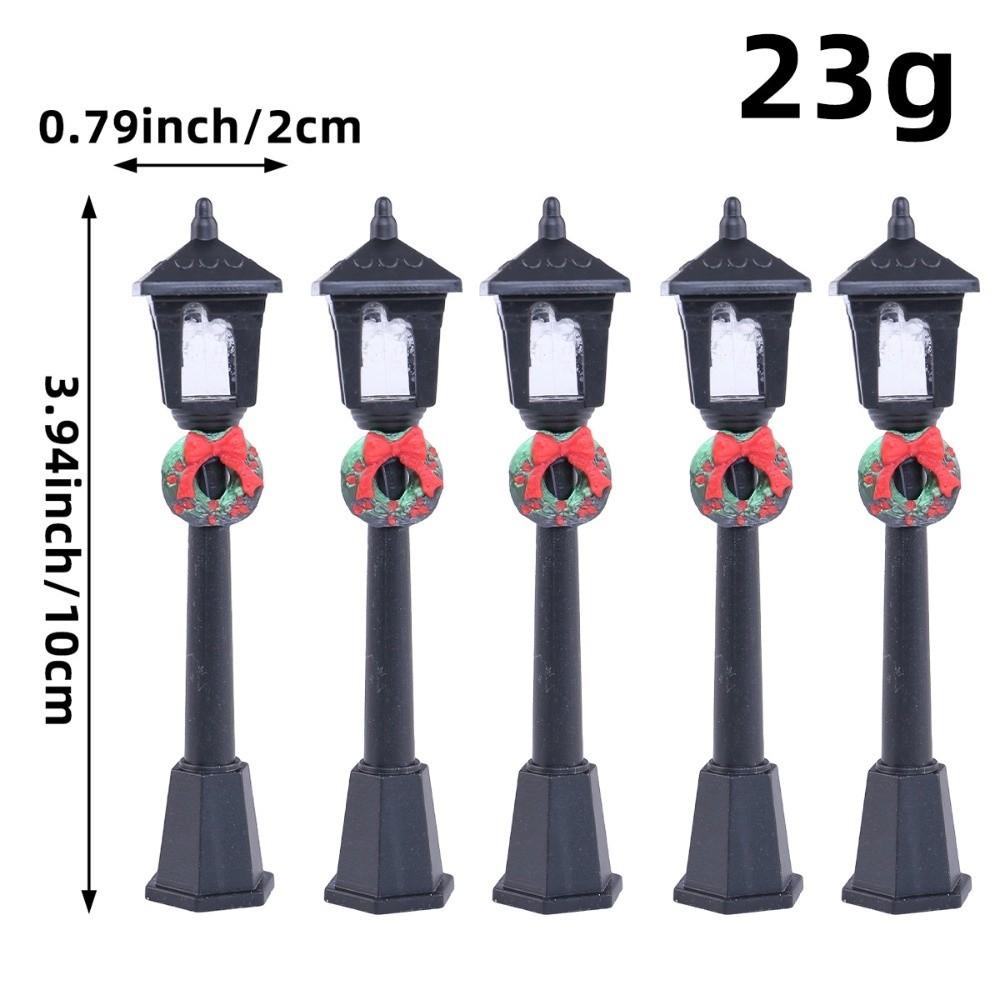 5PCS Plastic Model Mini Retro Street Lights Miniature Scale Model Model Railway Train Lamp Decorative Lights Simulation