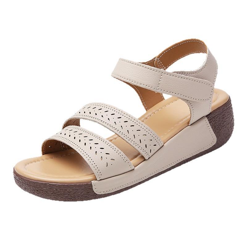 No. Leather big sandals for women, fashionable thick-soled non-slip sandals for women