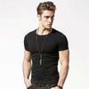 Men's Fitness V-Neck Short Sleeve Compression T-Shirt - White