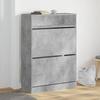 VidaXL Shoe Cabinet 2 Drop-Down Drawers Concrete Grey 3214409