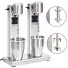 VidaXL Milkshake Mixer with Two Cups Stainless Steel 2 L