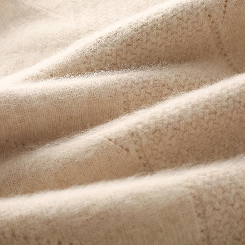 Dámský kašmírový svetr Qinghe kašmír 30% kašmír 30% norka 30% vlna 10% nylon Dámský podzimní a zimní hustý kašmírový pulovr měkký a teplý