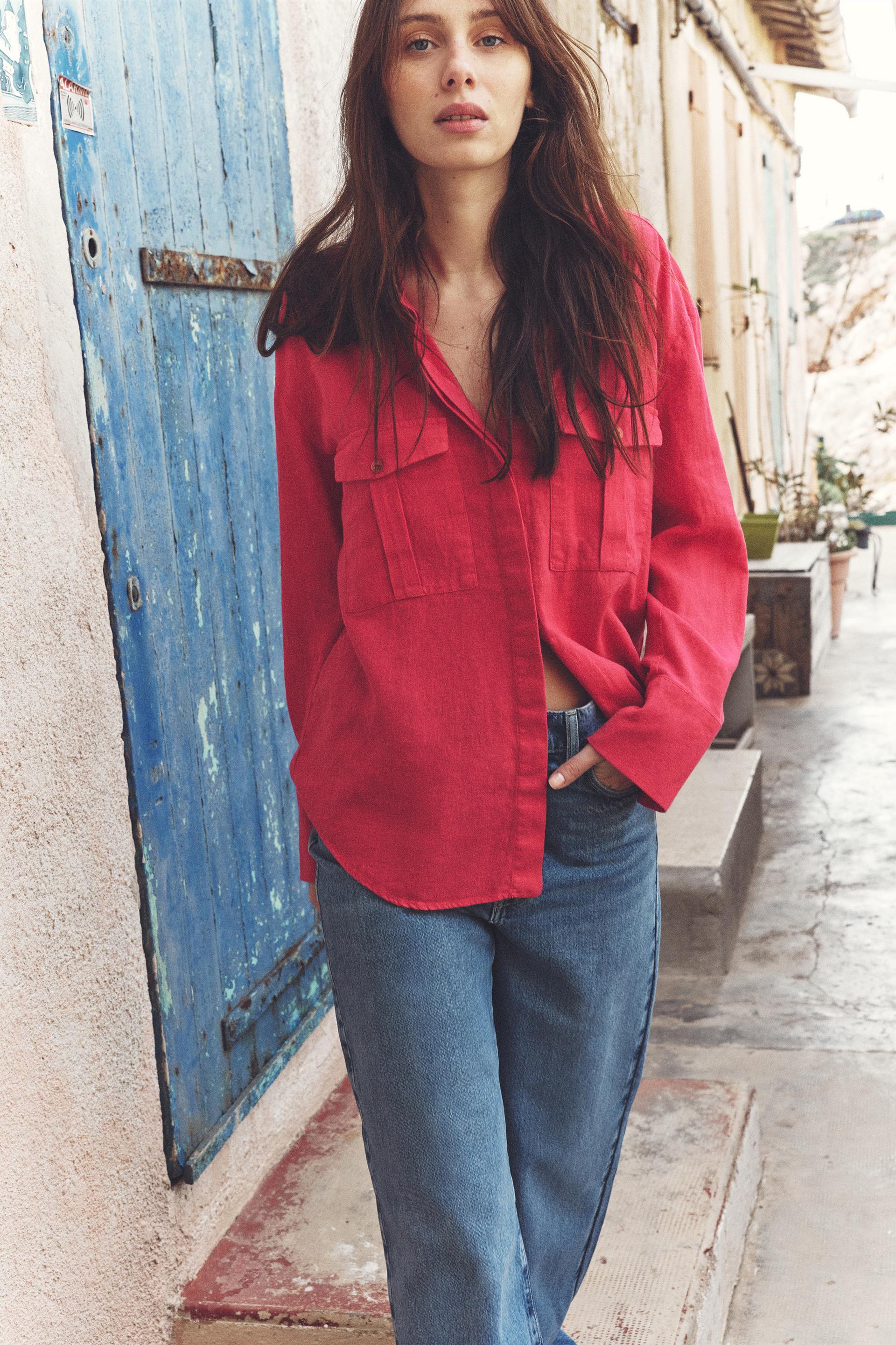 

ЛЬНЯНАЯ РУБАШКА С КАРМАНАМИ