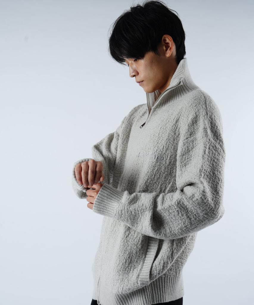 Starryeyed Boucle Two-Way Zip-Up Knit (Gray)