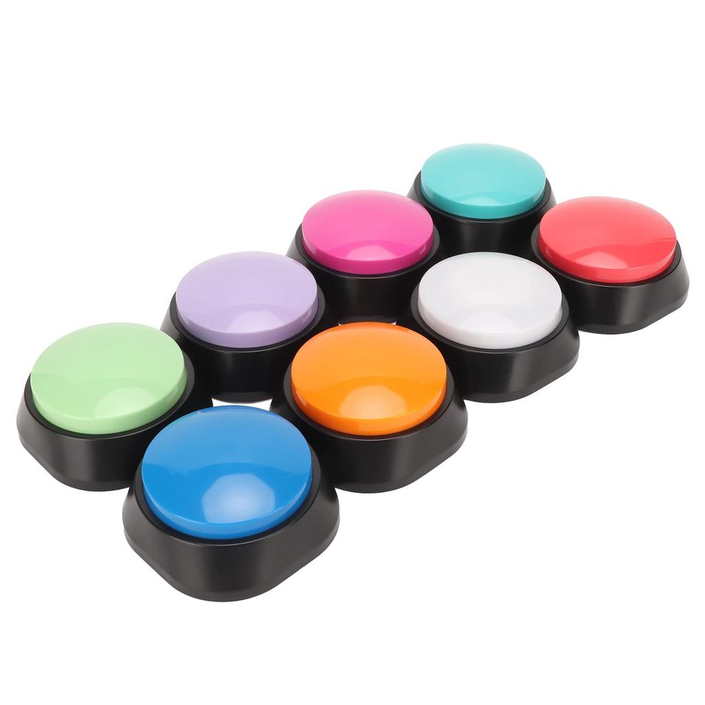 Hirelax Voice Recording Pet Training Buzzer for Dog ABS Available in Rose Lake and Buttons, 8-Pack, 30-Second Recording, Communication, Material, Red,