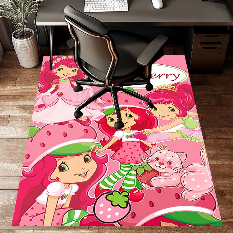 1pc Strawberry Princess4 Design Printed Area Rug Carpet for Bedroom Living Room Home Decor Rugs Mat Non Slip Mat Rug for Bedside