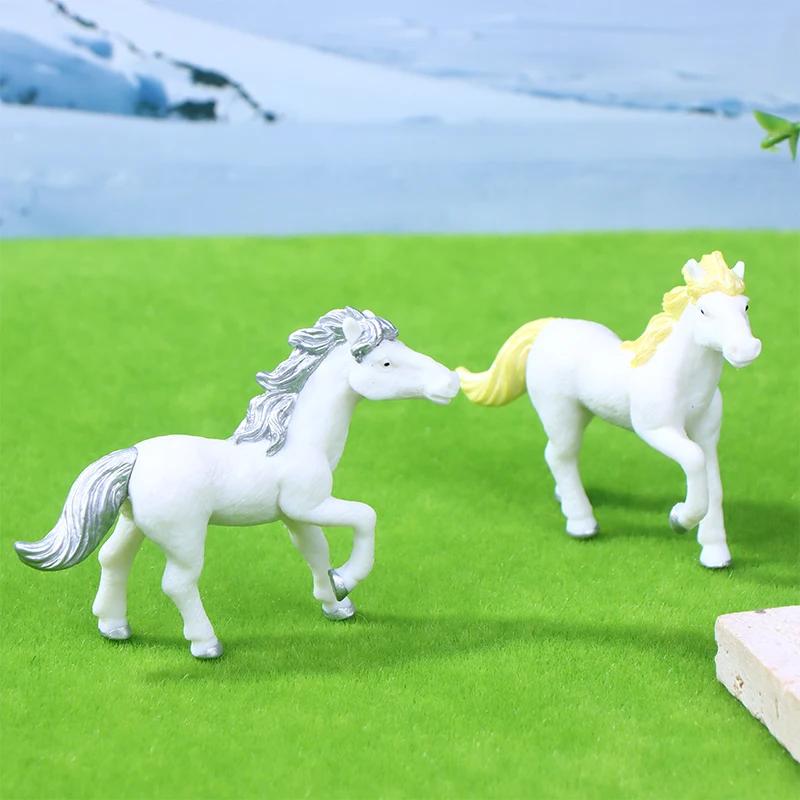2026 Horse Figurine Decoration Plastic Horse Statue Realistic Pony Statue Home Desktop Office Ornament Feng Shui Horse Decor
