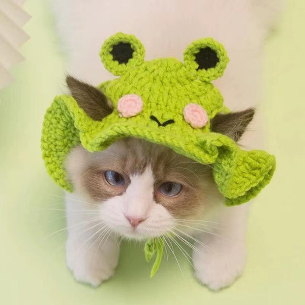 Pet Headgear Cat Knitted Hat Cosplay Props Headdress