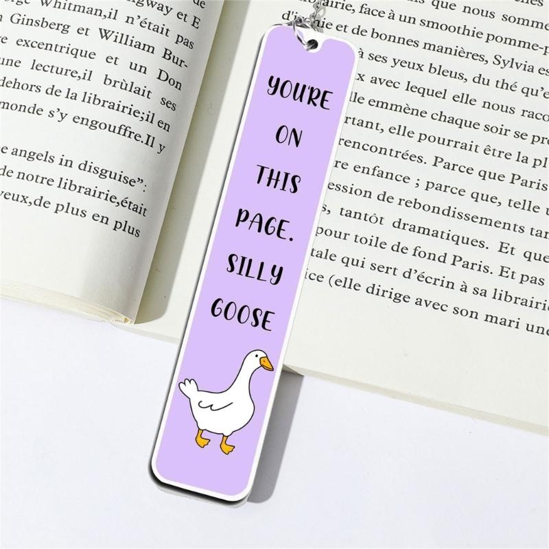 Metal Bookmarks Silly Gooses Bookmarks with Pendant Page Markers Lovely Bookmarks Reading Bookmarks Gift for Readers