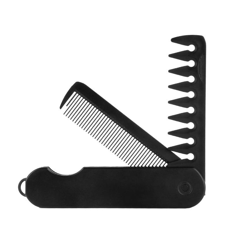 Men's and Women's Dual-Tooth Folding Comb: Wide-Tooth for Beards and Fine-Tooth for Hair Straightening and Styling.