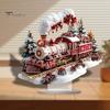 Winter Snow House Acrylic Decoration 2D Flat Nativity Scene Table Sign Christmas Home Office Living Room Bedroom Bookshelf Desktop Ornament