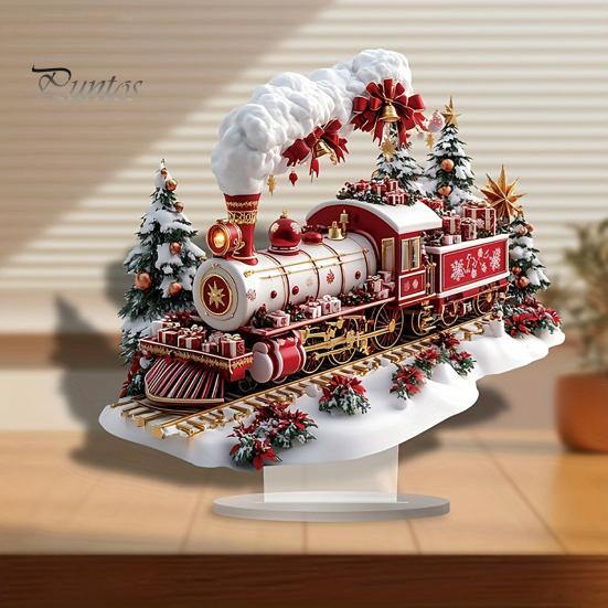 Winter Snow House Acrylic Decoration 2D Flat Nativity Scene Table Sign Christmas Home Office Living Room Bedroom Bookshelf Desktop Ornament