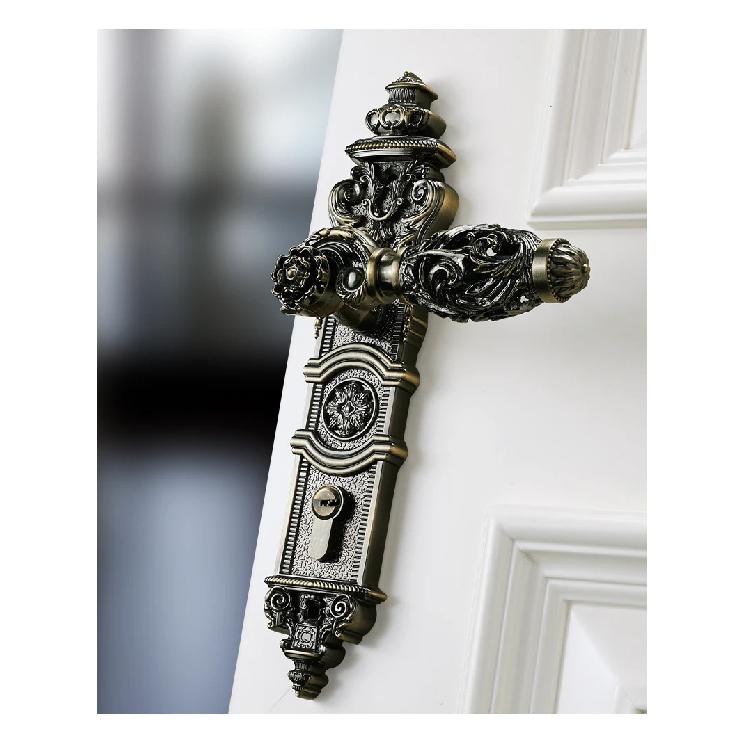 85mm All Copper Hollow Out  Mute Door Lock Indoor Wooden Door Lock Handle Lock Room Door Lock European Luxury Style Villa Lock