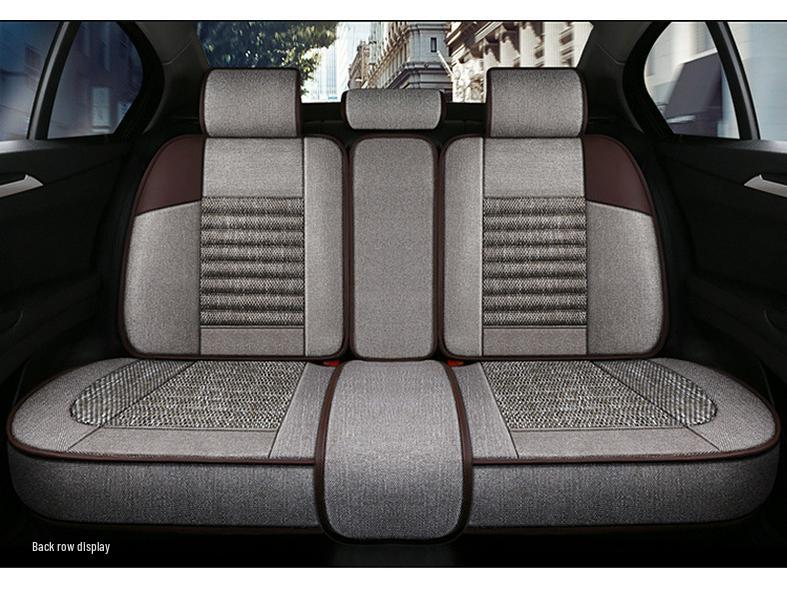 Universeller Leinen-Autositzbezug, Vollständige Umhüllung für fünf Sitze – Ganzjahresstil