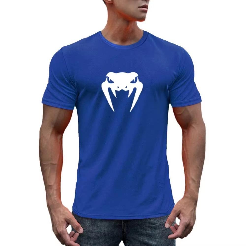 Fitness Sports T-Shirt Men'S Summer New Oversized Loose Quick-Drying Gym Jogging Sports Top Fashion Printed Street Short-Sleeved