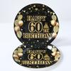 60th Black Gold Birthday Disposable Tableware Happy 60th Birthday Party Decoration Adult Favors Gift Dinnerware Banquet Supplies