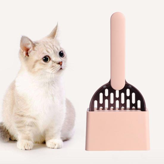 Yousheng Cat Litter Shovel with Holder Cat Poop Scoop Sifting Shovel with Base Easy Clean Pet Waste Scooper for All Breeds