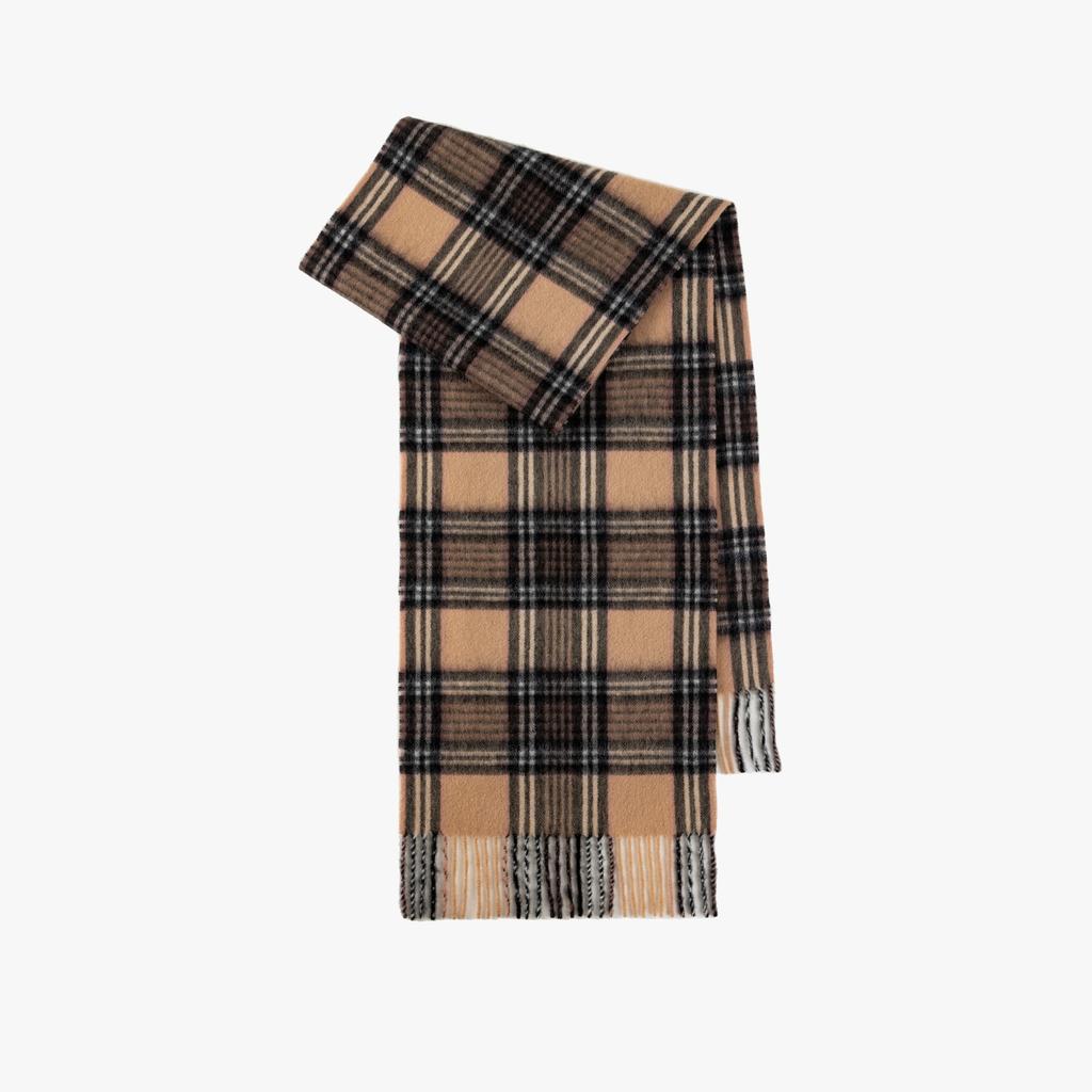 Bufanda de lana 100 % de estilo británico para mujer, otoño e invierno, con tacto de alta gama, versátil chal grueso con borlas a cuadros para hombre.