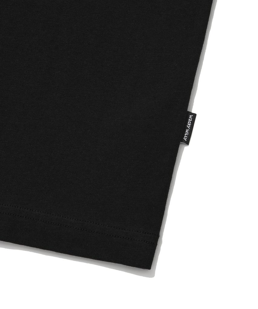 WACKY WILLY Small Typo Short Sleeve T-Shirt Black