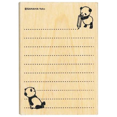 Face Animal Stamps Children's [Notebook Edition] Ruled/Letter/Panda 1676-001