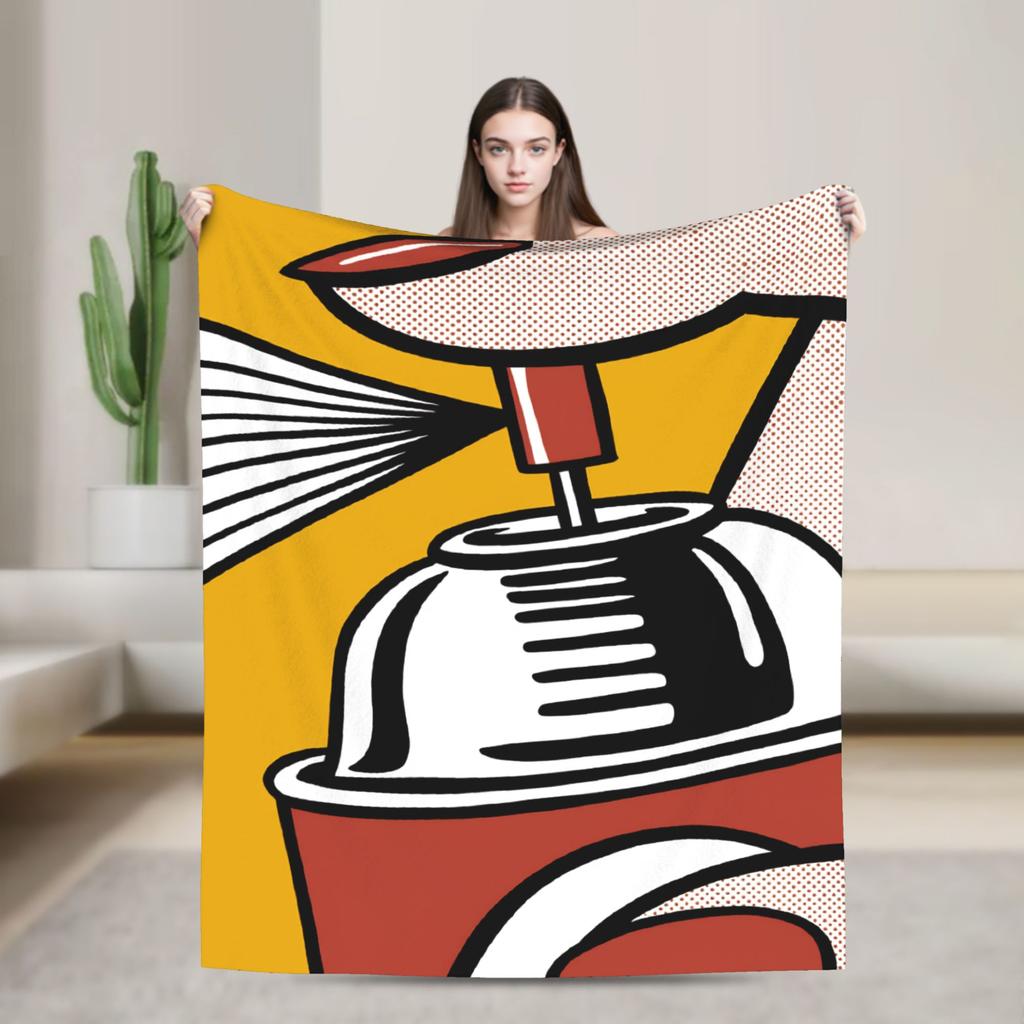 Roy Lichtenstein Pop Art Blanket  Warm Soft Aesthetic Plush Throw Blanket For Home Decor Picnic Flannel Bedspread Bed Cover