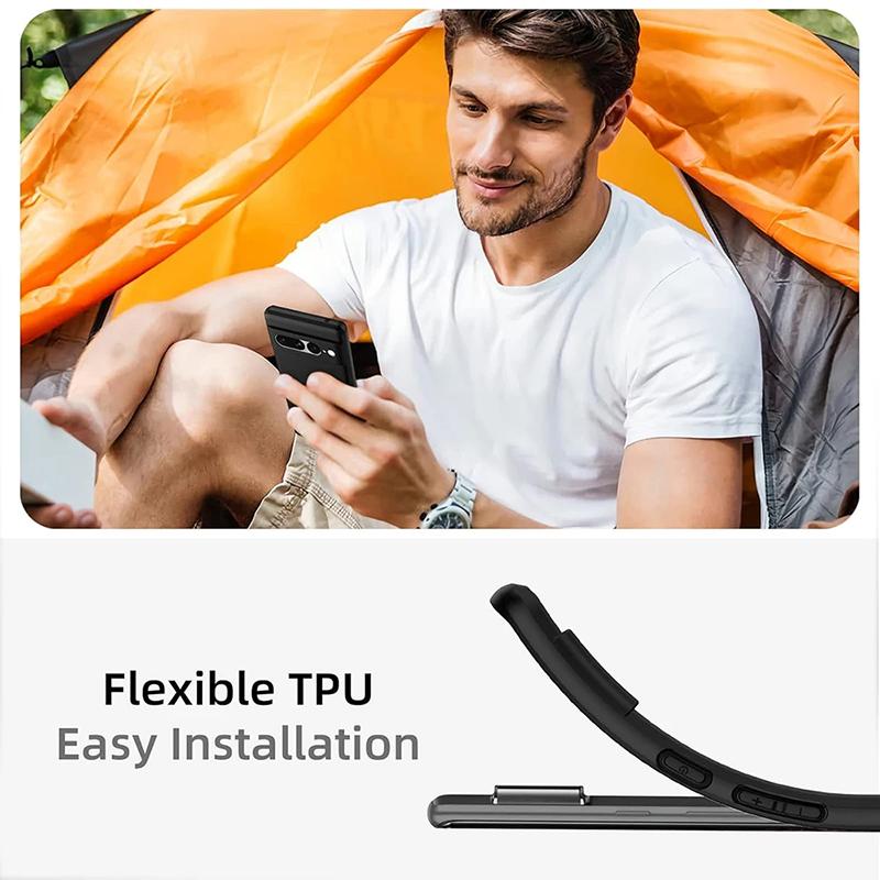 Ultracienkie Luksusowe Matowe Silikonowe Miękkie Etui Dla Google Pixel 9 XL 8 8A 7 6 6A Pro Solidne Czarne Matowe Gumowe Etui TPU Tylna Pokrywa