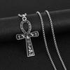 Retro Stainless Steel Ancient Egyptian Ankh Cross Totem Pendant Necklace For Men And Women Pharaoh Life Key Amulet Jewelry